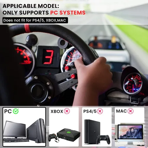 Vista 2 de Endxedo PC Racing Game USB Handbrake 16Bit Simulate Linear Handbrake for Racing Games, Compatible with Logitech G27 G29 G920 G923 T500 T300 with