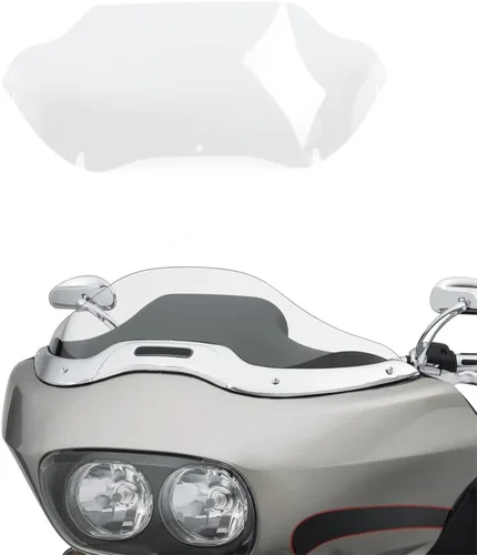 Vista 9 de Parabrisas Negro de 9.5 pulgadas Divisor de Viento Compatible con Harley Davidson Touring Road Glide FLTR 1998-2013 (Tintado)
