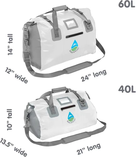 Vista 2 de Skog Å Kust DuffelSak - Bolsa de lona impermeable, 40 L, color blanco