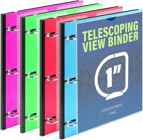 Vista 15 de WOT I Carpeta de 3 Anillos Telescópica (0.75"), Carpeta Flexible Expandible - Diseño Patentado para Fácil Portabilidad, Capacidad para 160 Hojas