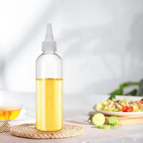 Vista 7 de MOUYAT 80 botellas de plástico de 4 onzas a granel con tapa superior giratoria, botellas de plástico transparente de 4.1 fl oz para condimentos