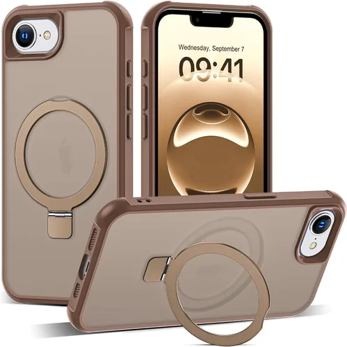 Vista 144 de SKYLMW - Funda compatible con iPhone 11 de 6.1 pulgadas, con soporte magnético invisible tipo anillo, funda translúcida de grado militar, compatible