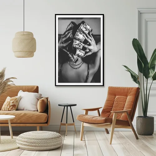 Vista 4 de Arte de pared de moda en blanco y negro, rodillos de pelo de lujo, póster de mujer negra, retro, atrevido y femenino, impresión Hypebeast