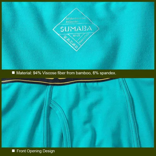 Vista 6 de Calzoncillos bóxer de viscosa de bambú que absorben la humedad para hombre, talla M, L, XL, 2XL, 3XL