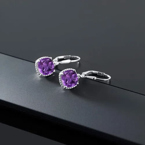 Vista 87 de Gem Stone King Aretes colgantes de plata de ley 925 de 0.315 pulgadas para mujer