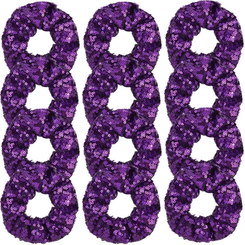 Vista 5 de 12 coleteros de lentejuelas para el cabello, elásticos metálicos, bandas elásticas para coleta de caballo para el cabello, bandas elásticas