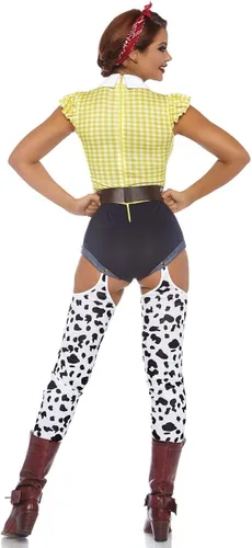 Vista 2 de Leg Avenue Disfraz de vaquera sexy para mujer, Multi