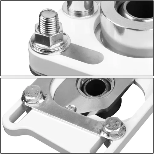 Vista 4 de DNA Motoring CBK-PLT-FM94-WH Placas delanteras ajustables +/- 2.5 Camber/Caster en espiral