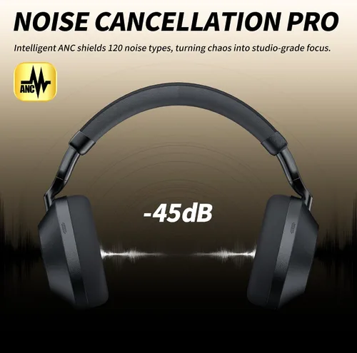 Vista 5 de SOMIC Air One ANC - Auriculares inalámbricos Bluetooth, audio espacial personalizado, cancelación activa de ruido híbrida, auriculares Bluetooth