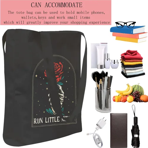 Vista 5 de POFULL Dark Romance Gift Run Little Mouse Tote Bag Book Lover Gift Book Club Gift