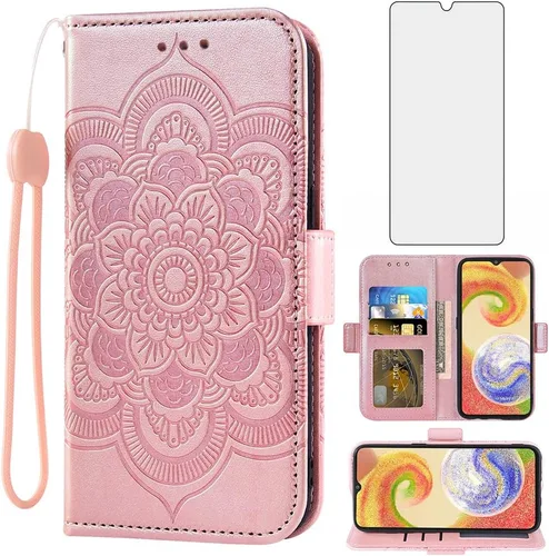 Vista 11 de Asuwish Funda de teléfono para Samsung Galaxy A04e con protector de pantalla de vidrio templado y soporte de cuero para tarjetas de crédito
