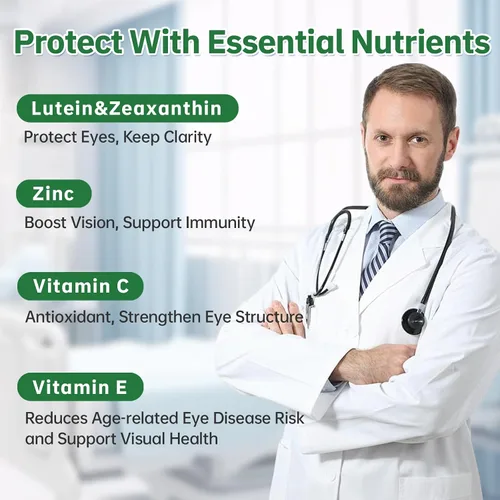 Vista 3 de Zooone Suplemento de vitaminas para los ojos de luteína, 90 piezas, luteína y zeaxantina para mujeres y hombres contra el ojo macular y seco