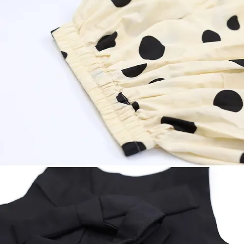 Vista 3 de Ropa de otoño e invierno para niñas pequeñas, sin mangas, chaleco sólido con lunares, para Navidad