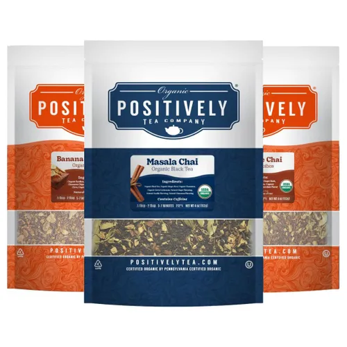 Vista 14 de Organic Positively Tea Company, Muestra de té negro, hoja suelta, 4 onzas, paquete de 3
