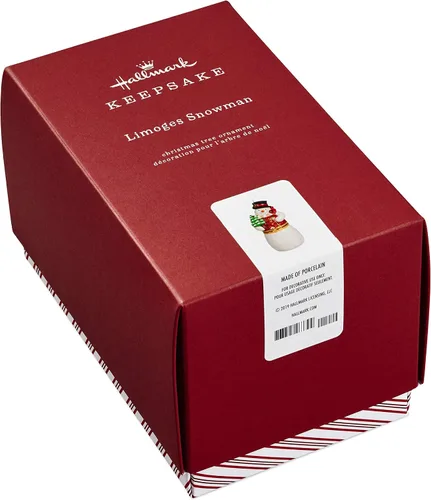 Vista 3 de Hallmark Keepsake Navidad 2019 Año Fechado Limoges Adorno de muñeco de nieve, porcelana