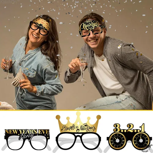 Vista 5 de KatchOn, Gafas de Año Nuevo 2025 – Paquete de 12 Gafas de Feliz Año Nuevo 2025, decoraciones de Año Nuevo 2025 Gafas de Año Nuevo 2025