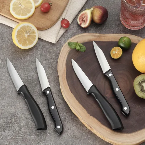 Vista 6 de BEWOS Juego de 4 cuchillos de pelar - Cuchillos de pelar con mango ergonómico, cuchillos de pelar de triple remache de 8,9 cm, peladores de acero