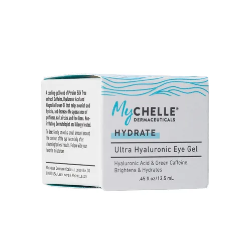Vista 6 de MyChelle Dermaceuticals Gel de ojos ultra hialurónico (0.45 onzas líquidas), rica hidratación para piel seca con ácido hialurónico vegano, ayuda a