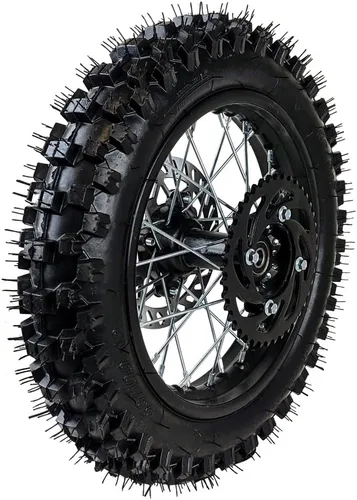 Vista 3 de Conjunto de neumáticos de llanta trasera de 10 pulgadas para Dirt Pit Bike Trail 80/100-10, llanta de rueda trasera, se adapta a 50/70/90/110 Pit