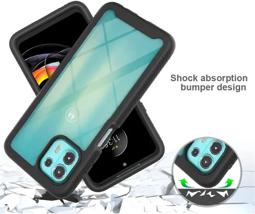 Vista 5 de Funda protectora para Motorola Edge 20 Lite 5G, anticaídas y absorción de golpes, color negro mate