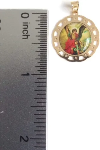Vista 6 de SIFRIMANIA Medalla Religiosa Católica Chapada en Oro con Cadena Espiral para Niños y Mujeres