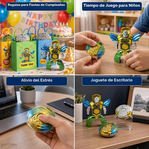 Vista 9 de KatchOn, 6 piezas transformables Fidget Spinner recuerdos de fiesta