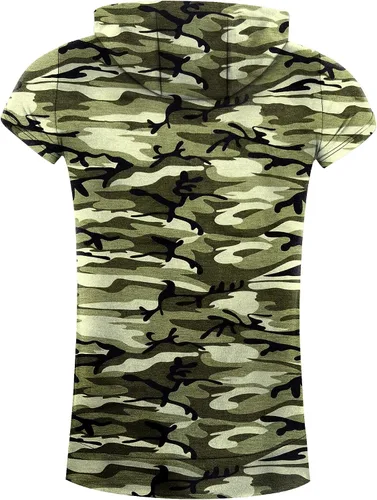 Vista 5 de iWoo Camisetas musculares de moda para hombre con capucha y bolsillo