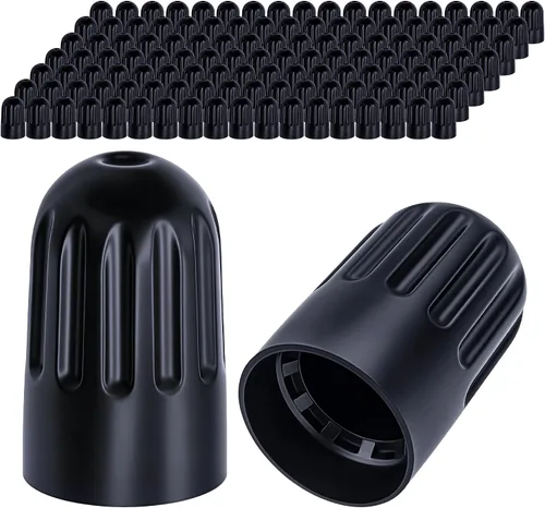 Vista 33 de 10 piezas de tapas de válvula de neumático TPMS con vástago largo, tapas de válvula de rueda de plástico negro para TPMS TR20008, tapas de vástago