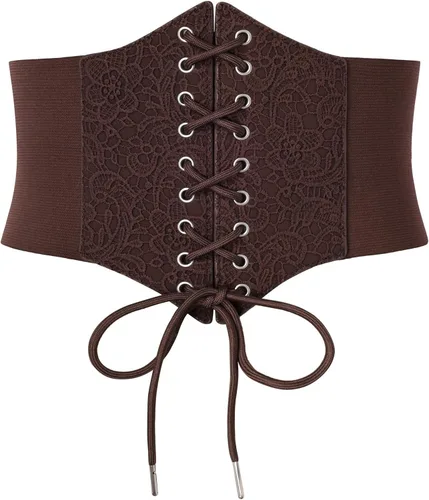 Vista 10 de GRACE KARIN Lace-up Cinch Belt Tied Corset Elastic Waist Belt Negro