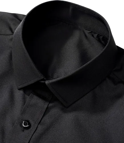 Vista 3 de JVer - Camisa de vestir para hombre informal manga larga no se arruga ajuste regular elástica con botones