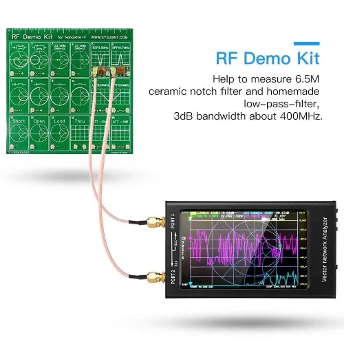 Vista 3 de 10khz-1.5Ghz VNA HF VHF UHF Vector Network Antenna Analyzer 4.3 Inch IPS LCD Metal Case V3.1 Version Stylus
