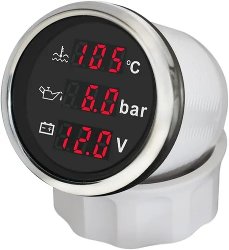 Vista 3 de ELING Voltímetro multifuncional 3 en 1 a presión de aceite medidor de temperatura de agua 9-32V para coche, motocicleta, tractor, camión de 2