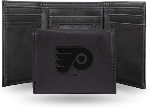 Vista 13 de NHL Rico Industries - Billetera triple grabada con láser y tres pliegues, accesorio para hombre