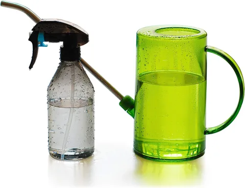 Vista 10 de Small Watering Can, Plant Water Can for Indoor Plants, Plant Waterer 1Liter Boquilla larga, para jardinería, flores, bonsái, plantas de interior Gris