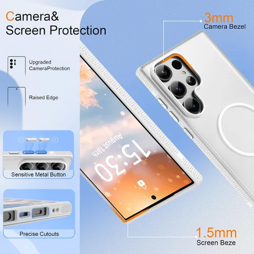 Vista 243 de Jshru Funda para Samsung Galaxy S26 Plus/Galaxy S25 Plus: para Galaxy S24 Plus [compatible con Magsafe] [2 protectores de pantalla HD] cubierta