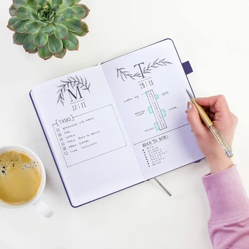 Vista 6 de Clever Fox Cuaderno con puntos, diario con páginas numeradas A5 5 x 8.25 pulgadas
