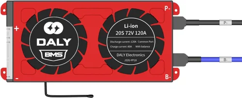 Vista 138 de DALY BMS 72V Li-ion 20S 30A Tablero de protección con cable de equilibrio de puerto común para panel solar autoconstruido, sistema de suministro