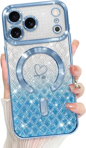 Vista 158 de Bonoma Compatible with iPhone 17 Pro Max Case 2025 Heart Checkered -Gold A cuadros-oro