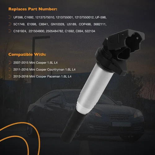 Vista 6 de HQPASFY Paquete de Bobina de Encendido UF598 Juego de 4 Compatible con Mini Cooper Countryman 2011-2016, Mini Cooper Paceman 2013-2016, Mini Cooper
