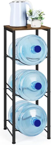 Vista 14 de OYEAL Soporte para Jarra de Agua de 5 Galones Organizador de Botellas de Agua con Estante, Estante de Almacenamiento de Botellas de Agua de Servicio