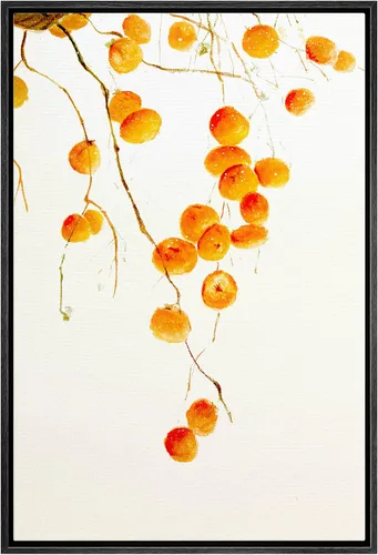 Vista 68 de NWT Juego de impresiones enmarcadas para pared, ramo de flores amarillas, capullos de flores amarillas, ilustraciones de plantas florales, arte