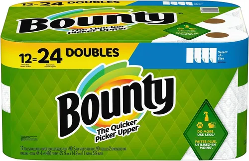 Vista 23 de Bounty Select-a-Size - Toallas de papel, color blanco, 12 rollos (paquete de 1)