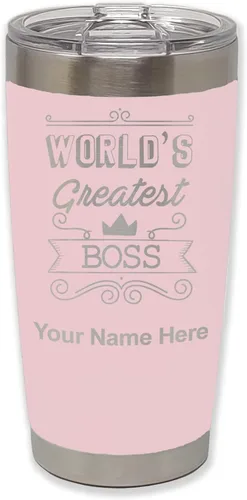 Vista 16 de LaserGram Vaso aislado al vacío de 20 onzas, con grabado personalizado incluido (negro)