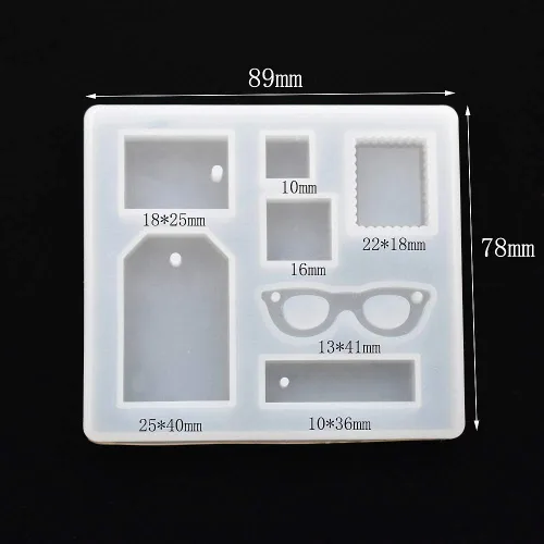 Vista 6 de Molde de silicona para formas de joyas para moldear, moldes de resina para aretes de oreja, moldes de resina epoxi (4 unidades)
