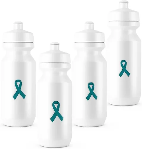 Vista 3 de Fun Express - Adhesivos de cinta Awareness Teal 500pc - Papelería - Pegatinas - Pegatinas - Rollo - 1 pieza