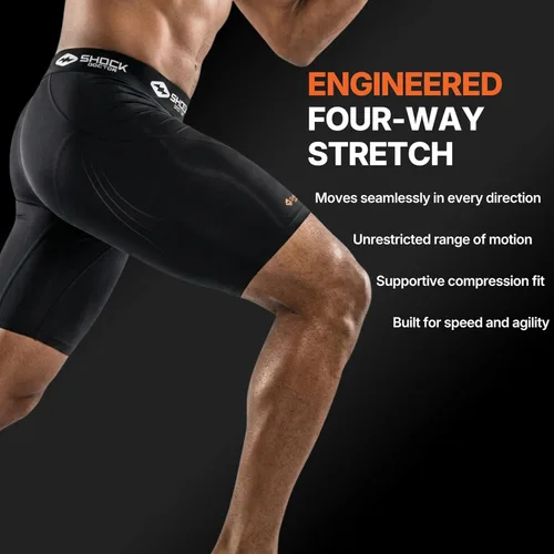 Vista 8 de Shock Doctor Compression Shorts with Protective Bio-Flex Cup, Moisture Wicking Vented Protection - Adult