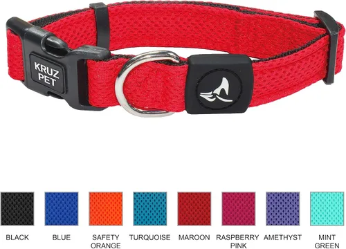 Vista 5 de Kruz Collar de perro para perros pequeños (ancho - 5/8 pulgadas, cuello - 8-12 pulgadas) banda ajustable para el cuello para mascotas con acolchado