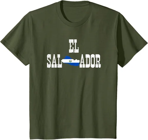 Vista 10 de Camiseta salvadoreña con bandera de El Salvador, Negro, S
