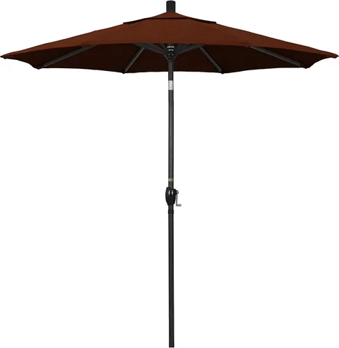 Vista 22 de California Umbrella Sombrilla redonda de aluminio de 7.5 pies, manivela para elevación, botón de inclinación, poste negro, azul marino Pacífica