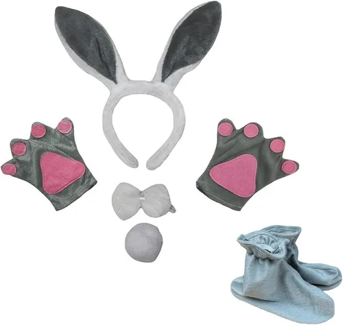Vista 10 de Petitebella Combinado Animal Diadema Bowtie Cola Guantes Zapatos 5pc Disfraz 1-5 años Oso
